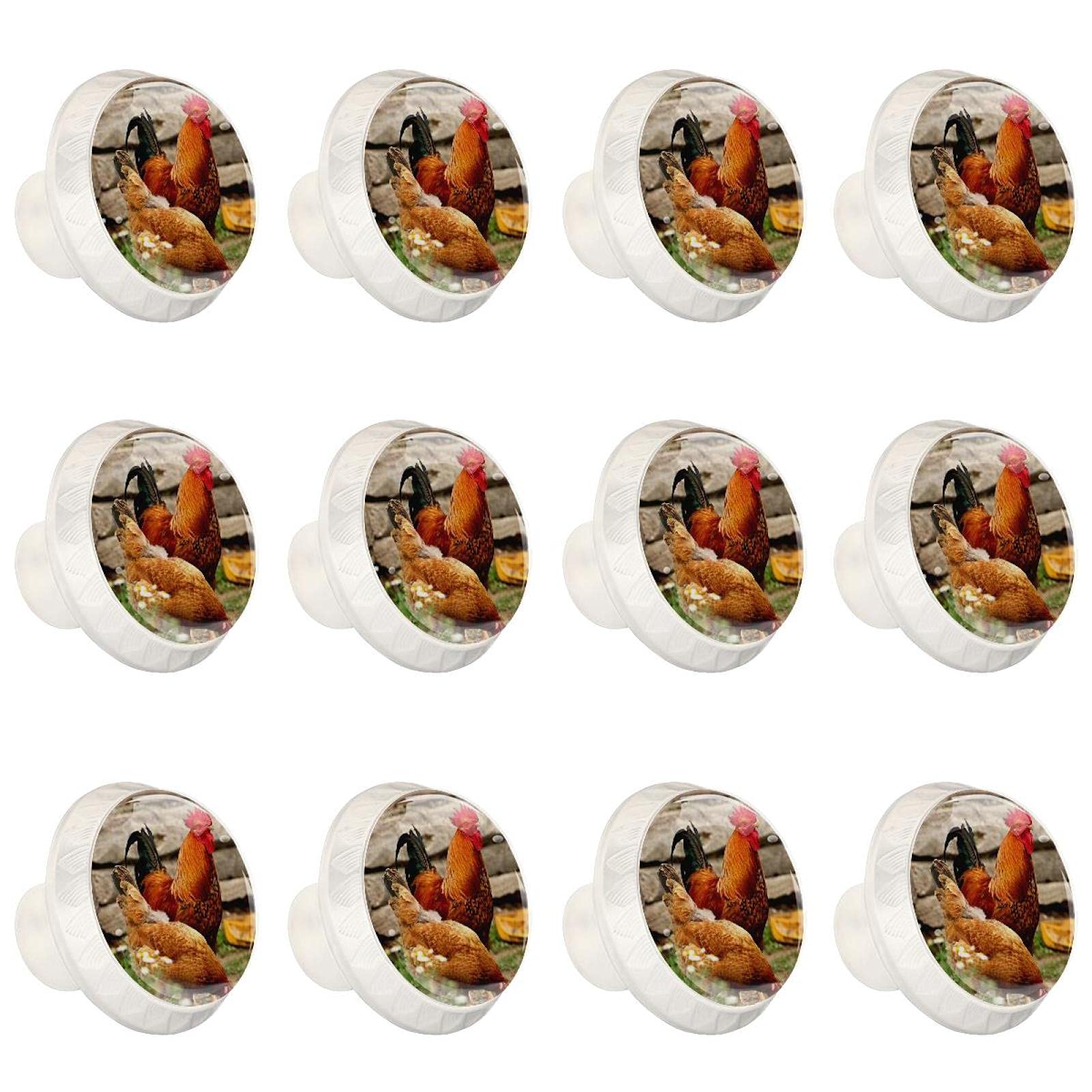 Boutons de meuble coq et poule lot de 12 poignées pour retrouver l'esprit de famille