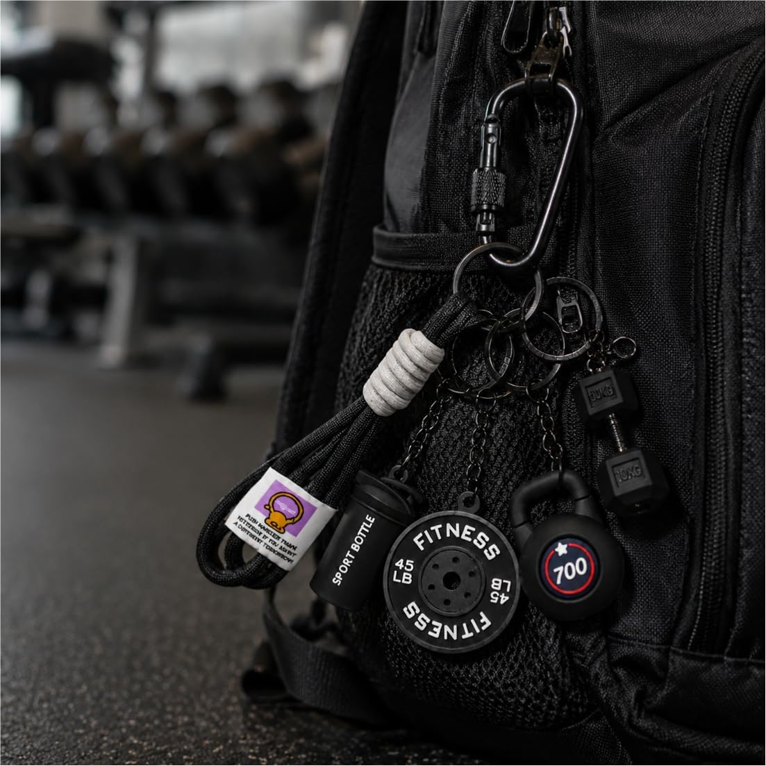 Cute Mini Dumbbell Keychain Set – Fitness Gift for Gym Lovers, Women & Men, Couples – Bag Purse Car Key Chains Charm image 2