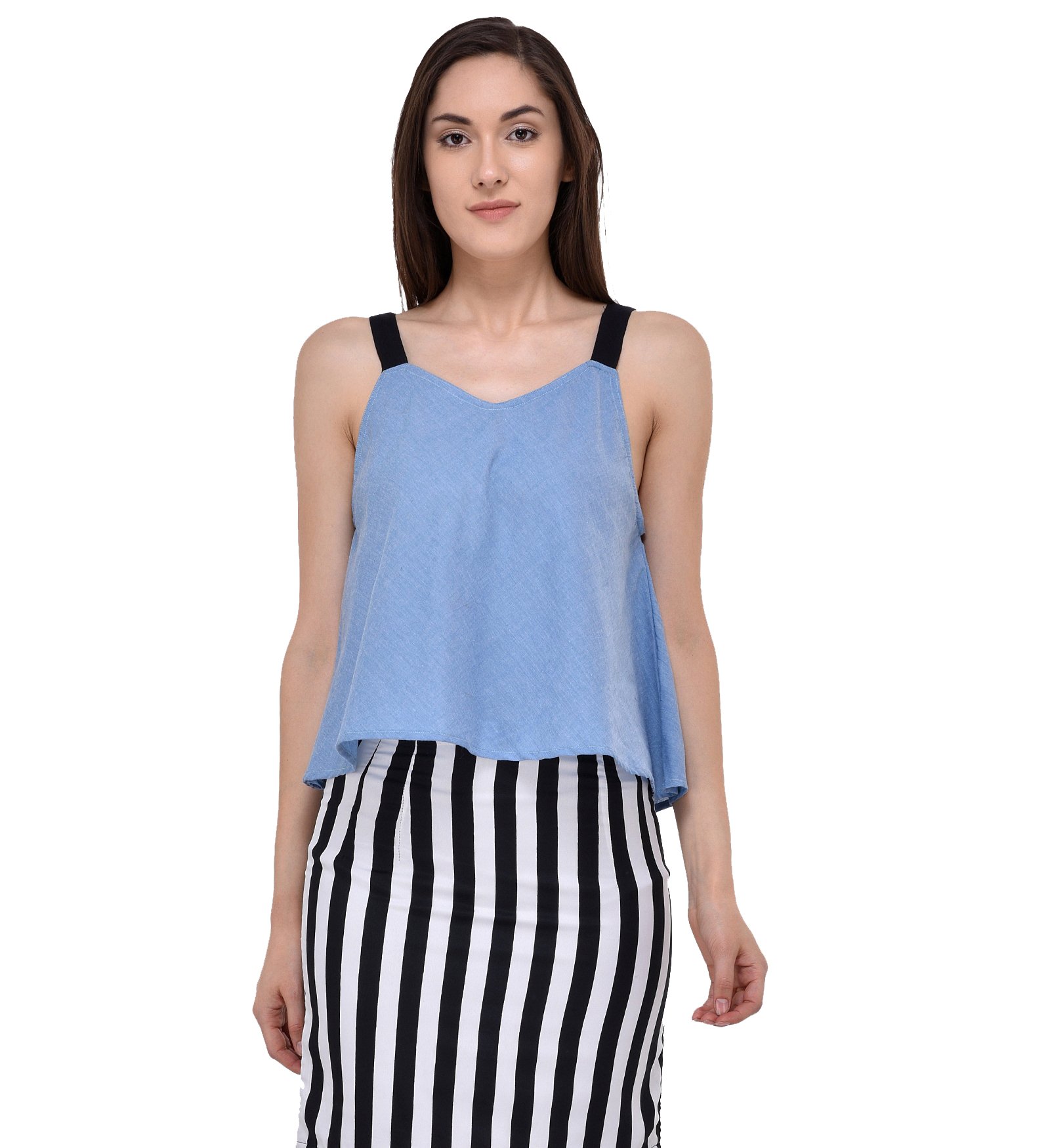 mayra Women's Cotton Blue Color Sleeveless Top-picture-22