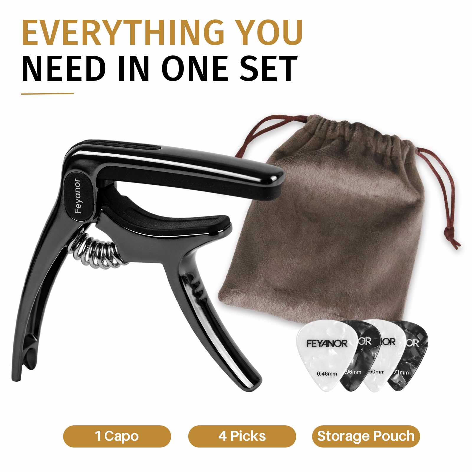 Guitar Capo with Pick Holder - 3-in-1 Tool -7