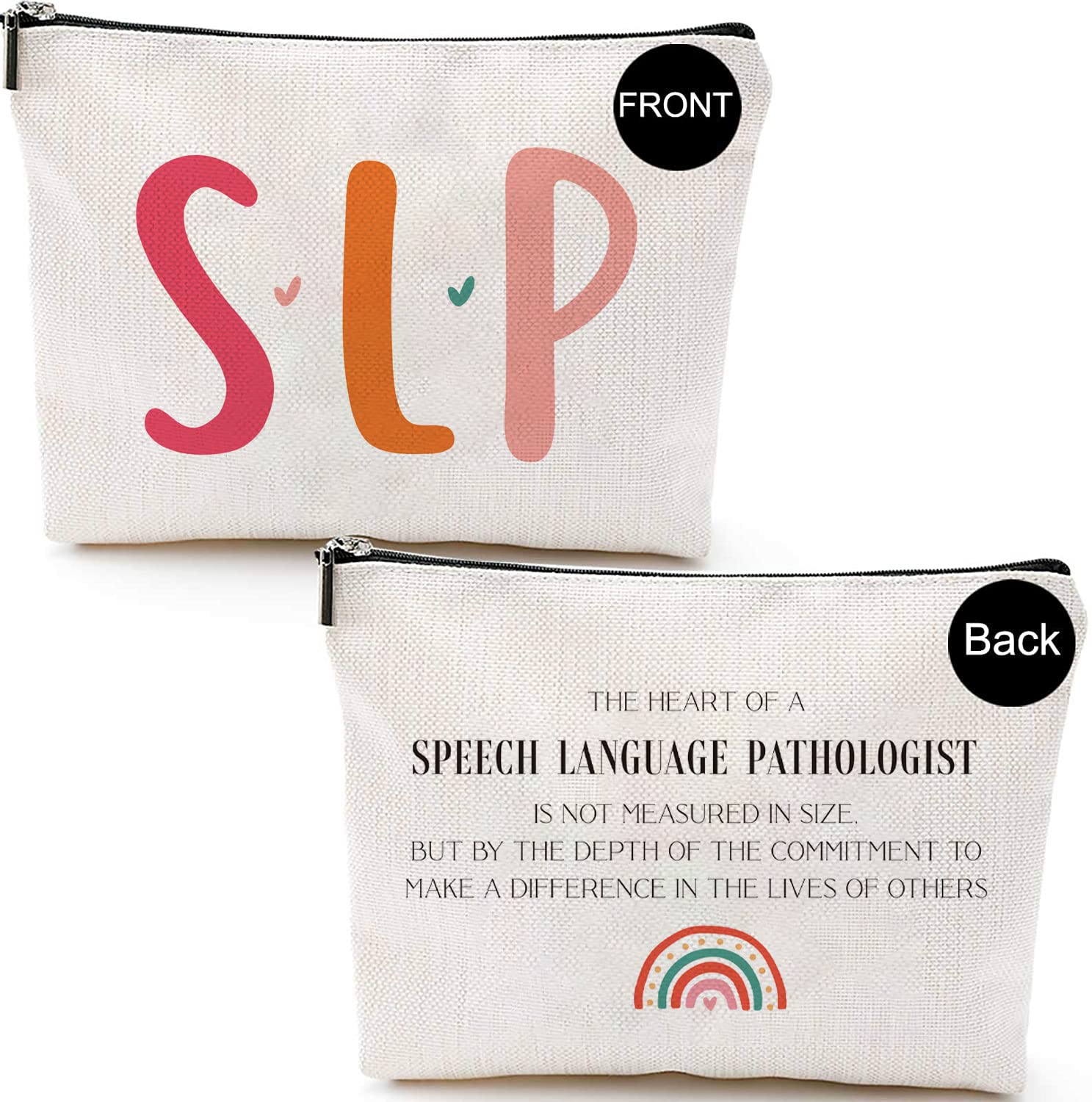 Blue Leaves Speech Therapy Speech Language Pathologist Gifts, Speech Pathology Makeup Bag Cosmetic Bag, Speech Language Pathology Gift, Birthday Christmas Thanksgiving Gifts for SLP Makeup Bag