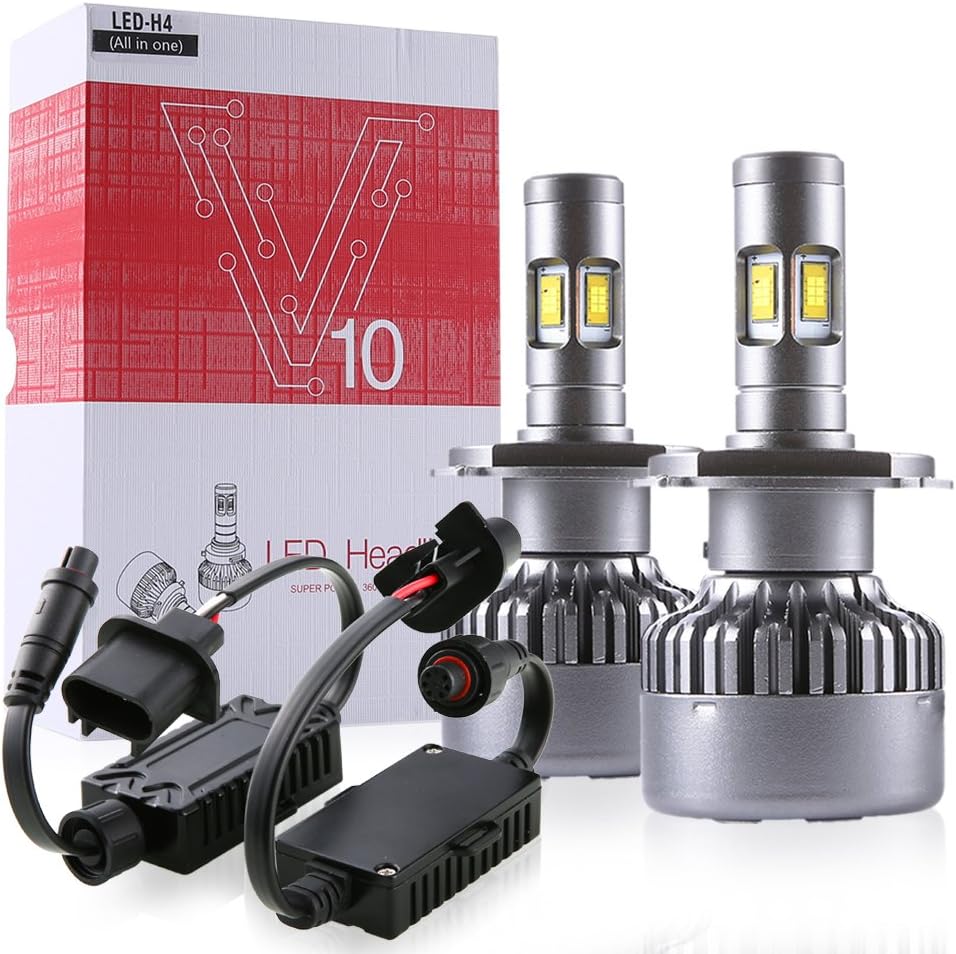 LED Headlight Conversion Kit, Autrod 2Pack H4/HB2/9003 LED Bright Headlight Bulbs 6500K 80W 9600LM HID Xenon Headlamp with Load Resistors, CREE XHP50 Dual Beam Replacement Head Light - Cool White