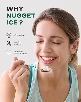 Nugget Ice Maker Countertop, Pebble Ice Maker with Soft Chewable Ice, One-Click Operation Ice Machine with Self-Cleaning, 33lbs/24H for Home,Kitchen,Office
