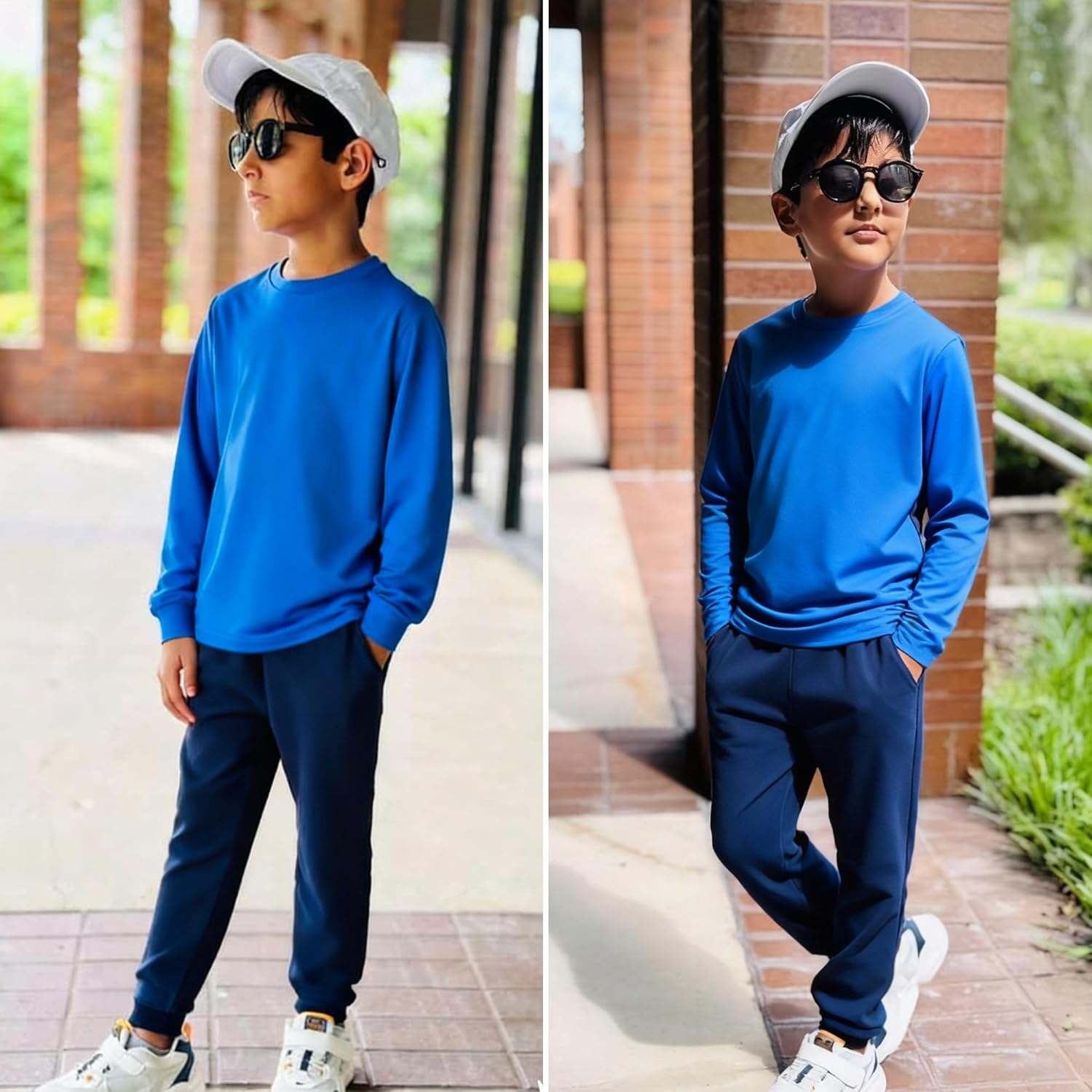 BIG ELEPHANT 3 Pack Boys Sweatpants, Youth Cotton Athletic Joggers Pants with Pockets and Drawstring - Image 2