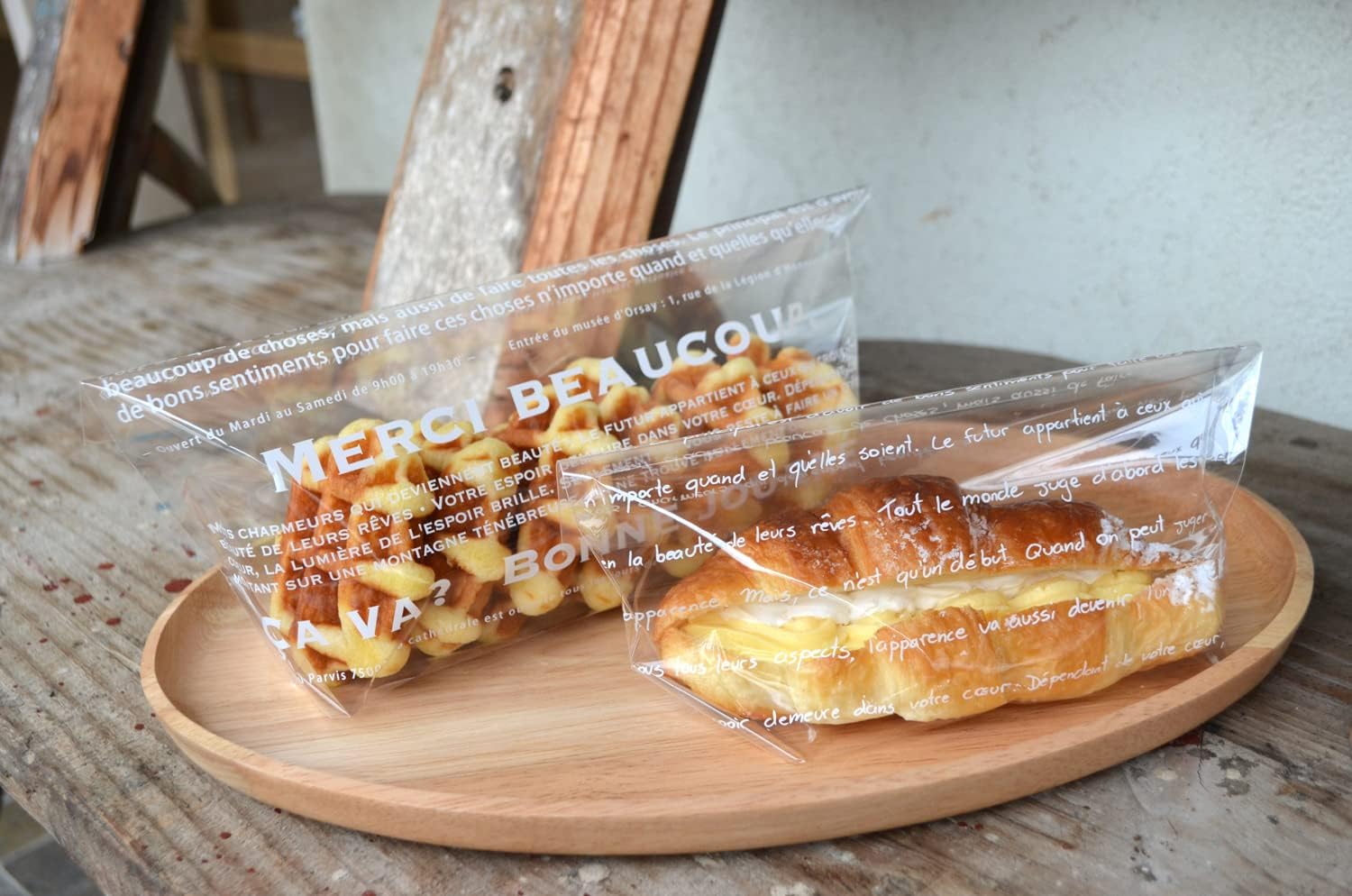[Amazon.co.jp Exclusive] 1163-200 Bread Bags, OPP Bottom Gusseted Bags, 8.3 x 5.9 inches (210 x 150 cm), Francais 200 Bags