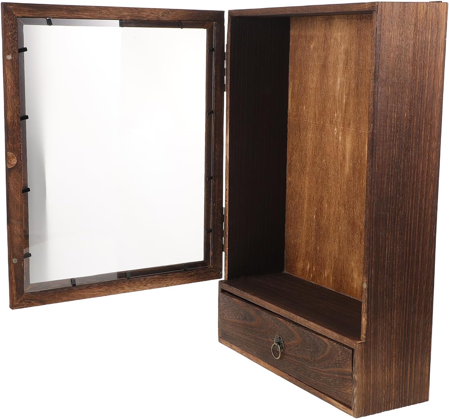 Wooden Butterfly Specimen Display Box with Carbon Color Frame – Hollow Shadow Box for Insect Samples and Dried Flower Wall Decor, Hanging Small Wooden Memorabilia Case for Home