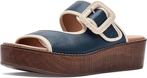 Gentle Souls by Kenneth Cole Womens Vadylin Navy Leather 6.5 Medium