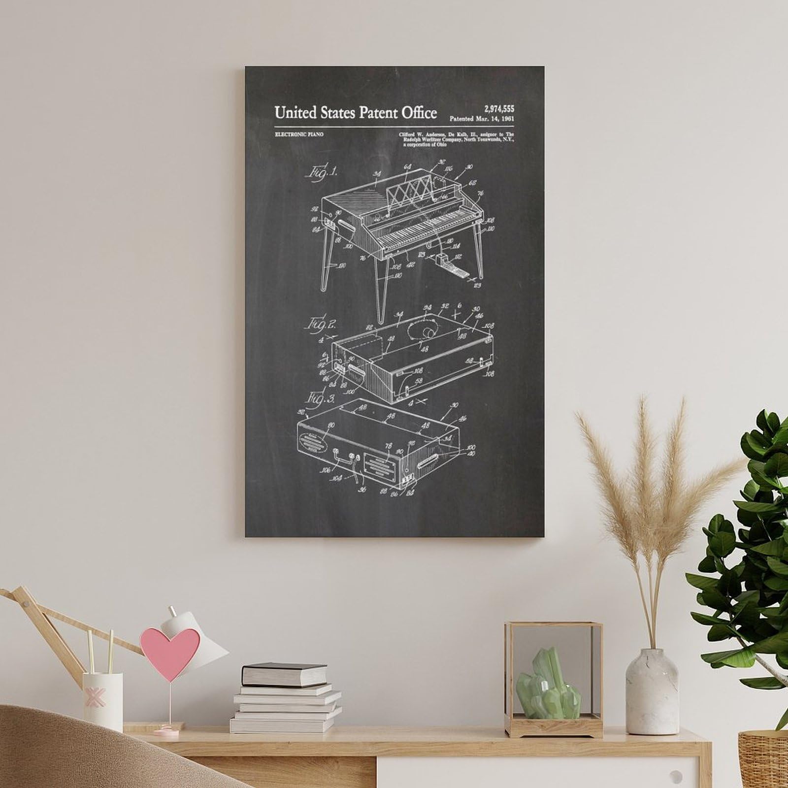 Wurlitzer Electronic P Instrument Poster Music Room Decoration Music Teacher Gift Picture Print Canvas Poster Wall Paint Art Post