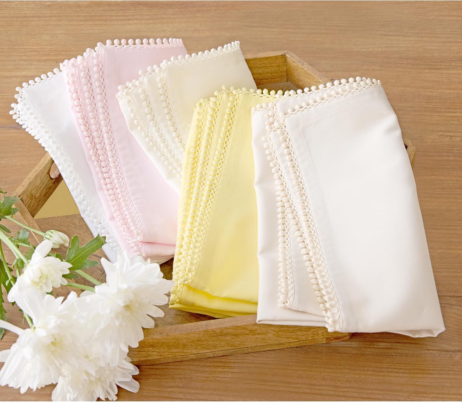 Solino Home Linen Cloth Napkins Set of 4 - Decorative Cotton Linen Dinner Napkins 20 x 20 Inch for Spring, Easter, Mothers Day - Maddie Machine Washable - Image 7