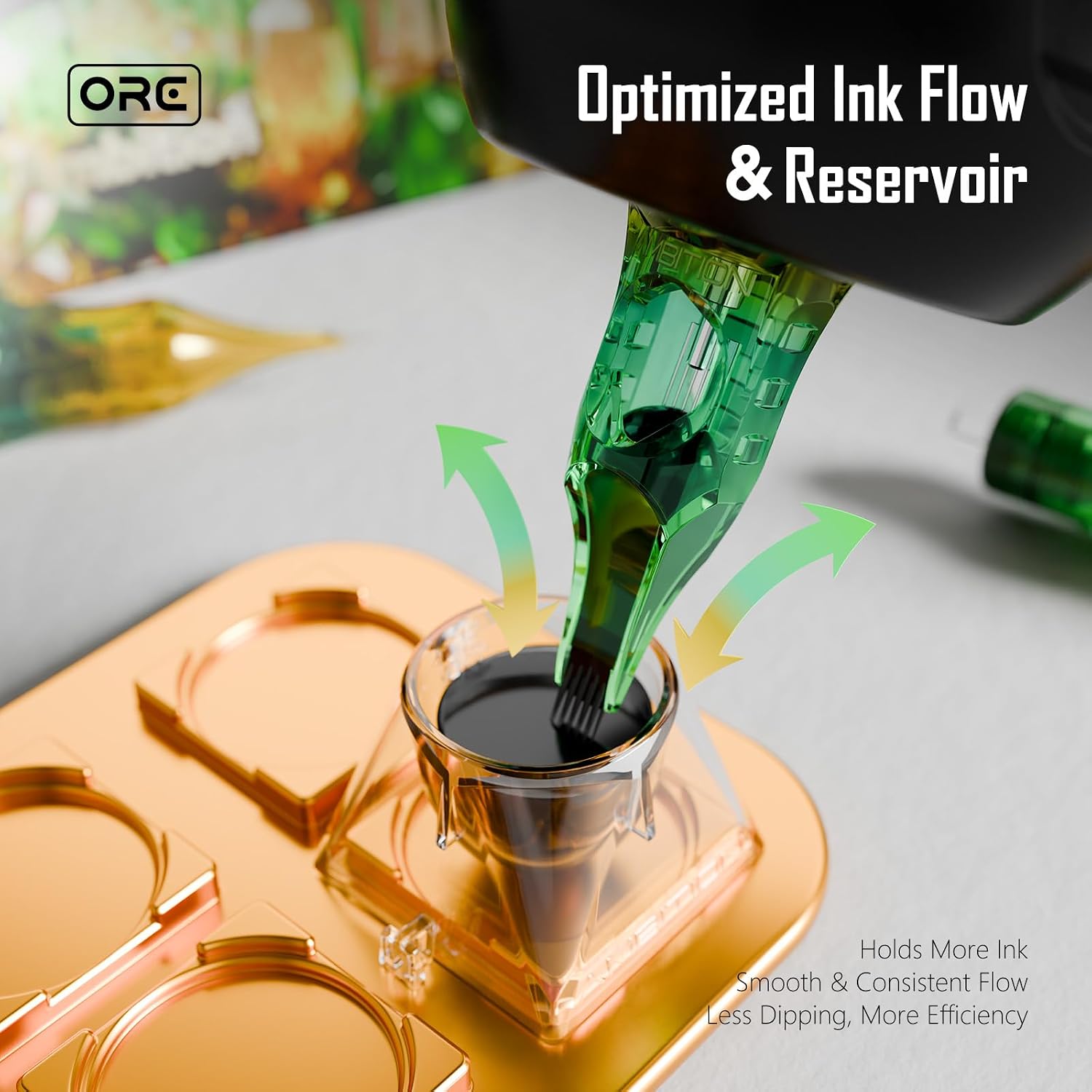 Ambition ORE 7RL Tattoo Cartridge Needles, 1207RL #12 Round Liner