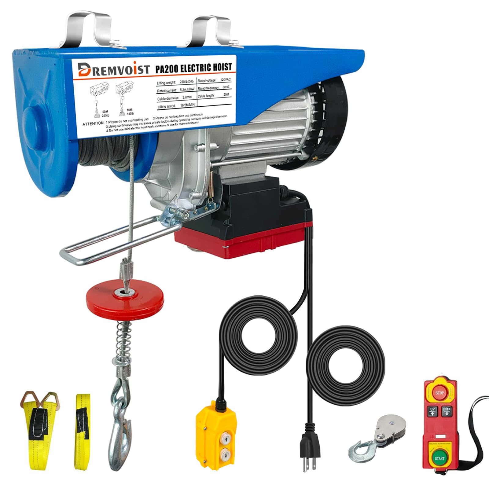 Electric Hoist 440 LBS - Remote Control -1