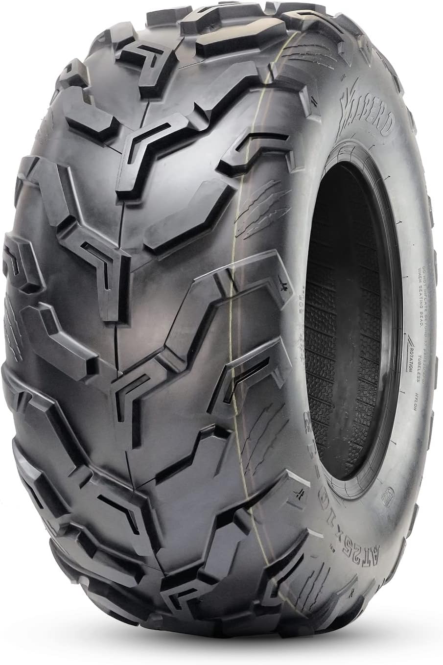Full Set New Premium HALBERD 6PR ATV/UTV Tires, 25x8-12 Front & 25x10-12 Rear, All Terrain 15mm Tread Depth 25x8x12 25x10x12 Trail Sand Off-Road Tires, Set of 4 HU02