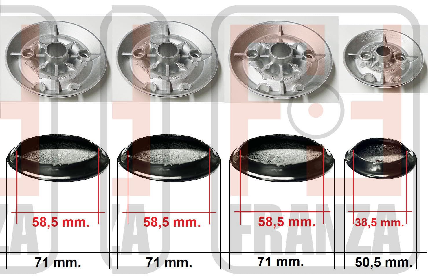 KIT 5 PIATTELLI Spartifiamma Opachi Per Piano Cottura Cucina - Foto 10