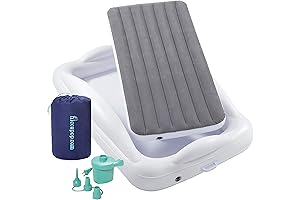 Hiccapop Inflatable Toddler Travel Bed with Safety Bumpers