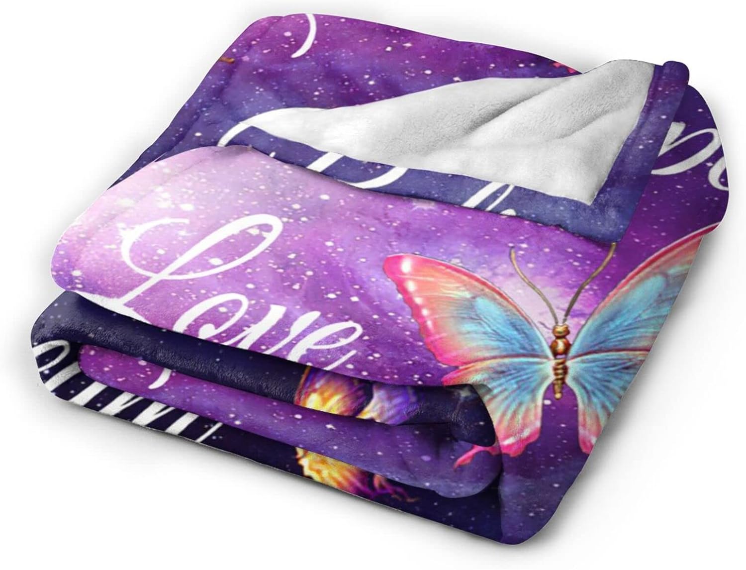 Butterfly Blanket Soft Warm Purple Butterfly Throw Blanket Plush Fluffy Lightweight Cozy Fleece Flannel Girls Gift Blankets for Women Kids Adults Bedding Couch Sofa Sofa 60"X50"