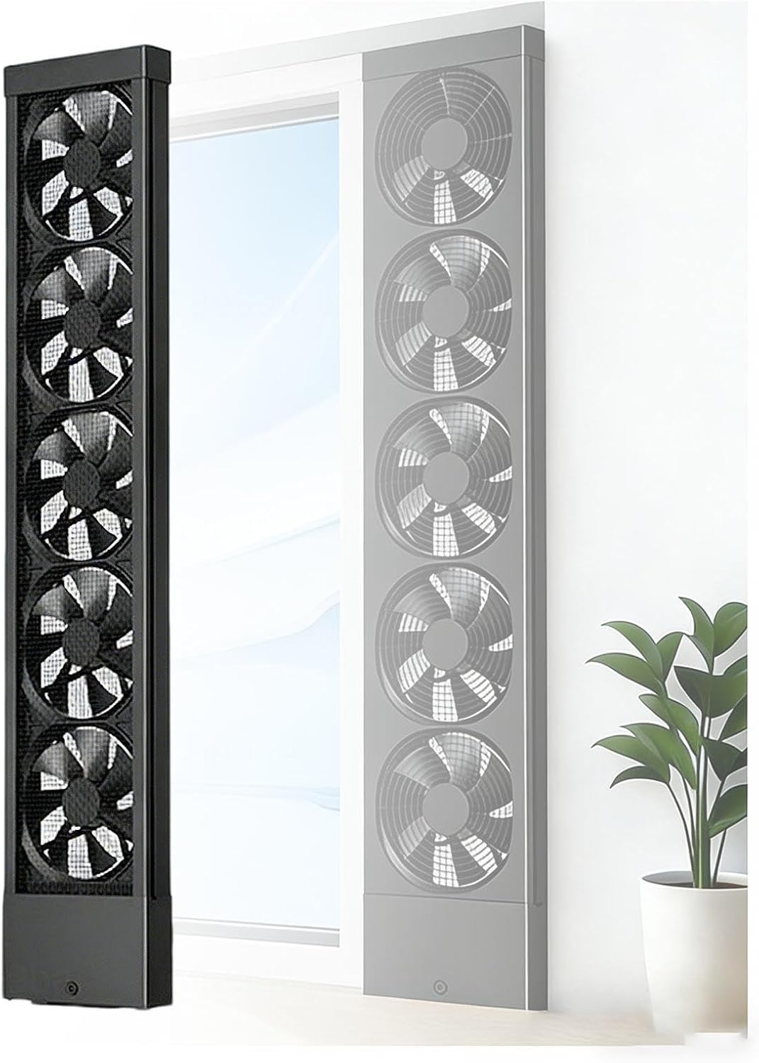 Window Exhaust Fan for Sliding Windows, Adjustable Speed Vertical Window Fan, Bathroom Window Fan No Need to Drill Holes embedDed Installation,31.50-33.46in(80-85cm)