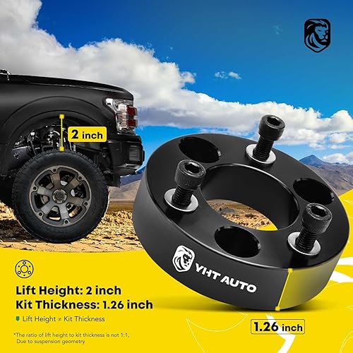 Miniatura 10 de YHTAUTO Kit de elevación de nivelación delantera de 2.5 pulgadas compatible con Nissan Frontier 2005-2019, Xterra 2005-2015, RWD4WD, espaciadores de