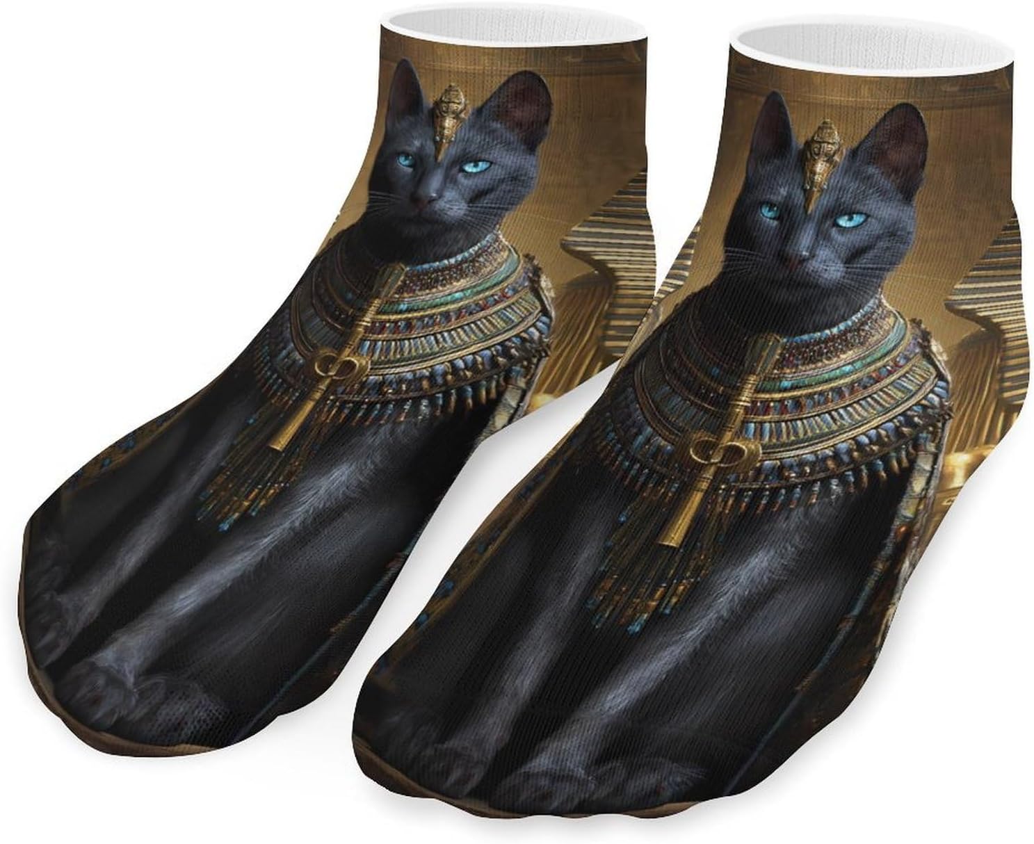 Ancient Egyptian Pyramid Pharaoh Men Socks No Show Low Cut Ankle Sock