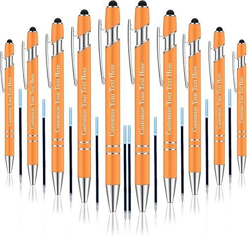 Miniatura 10 de Regalo de clase de 2023, bolígrafos personalizados con lápiz capacitivo, 10 piezas con punta de lápiz capacitivo, bolígrafo de metal de tinta negra