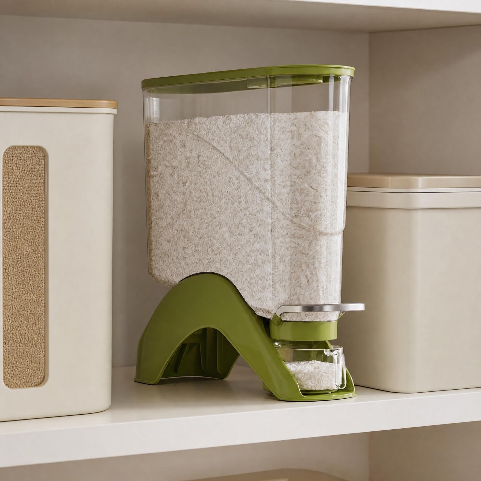predolo Contenedor para Arroz Sellado | Diseño Estrecho y Compacto, Contenedor Arroz con Tapa Hermética, Ergonómico, para,