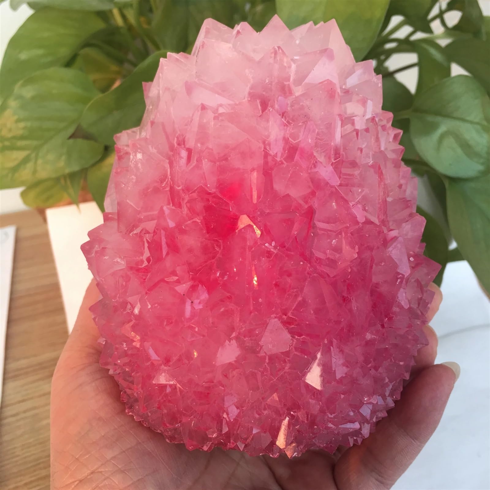 KJEBVHIRS Rose-Colored Quartz Crystal Cluster specimens Stones Ornaments