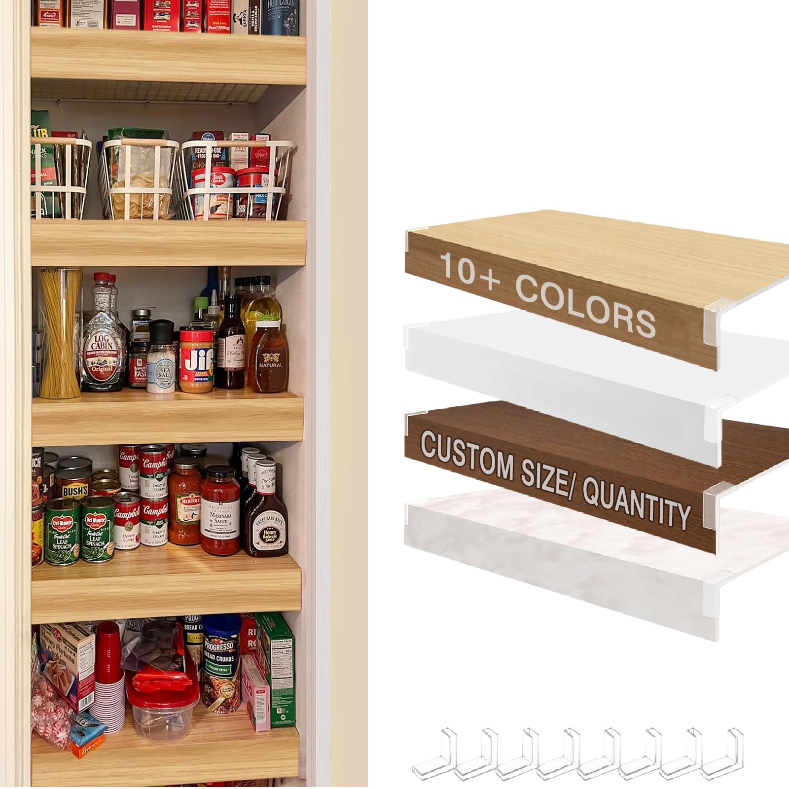 JYCASC 4 Pcs Custom Size Shelf Covers for Wire Shelving, Waterproof PVC Moisture-Resistant & Removable Wire Rack Covers for Kitchen Closet Bathroom