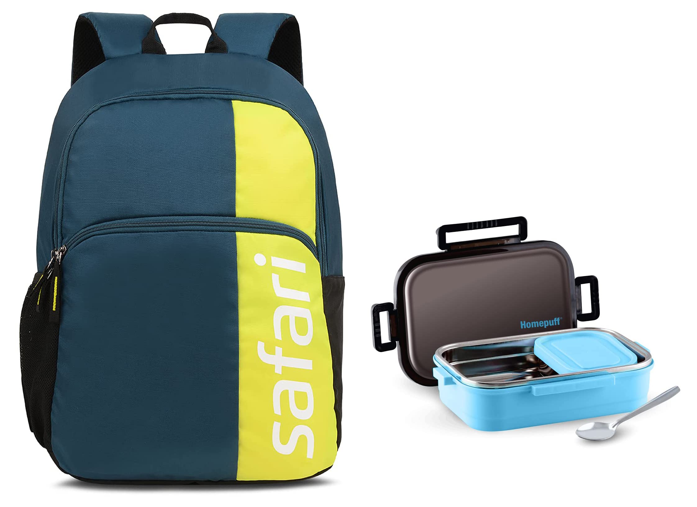 Safari Spartan 21 Ltrs Water Resistant Backpack - Teal, S (SPARTAN19CBTEA) with Home Puff Lunch Box (B0BZS8CRZ9) Amazon Price History, Amazon Price Tracker