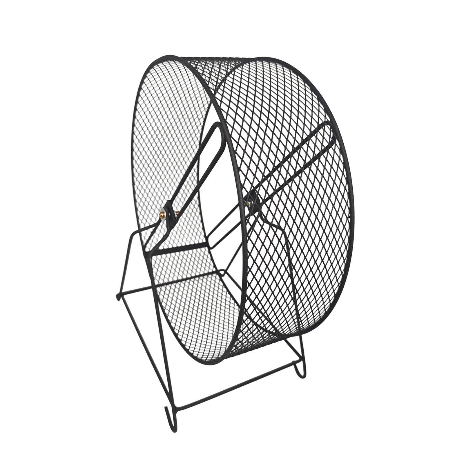 perfk Ruota per Esercizi da Corsa per criceti in Ferro Ruota da Jogging silenziosa per porcellini d'India per ratti gerbilli con Accessori per, 32x19x36,5 cm