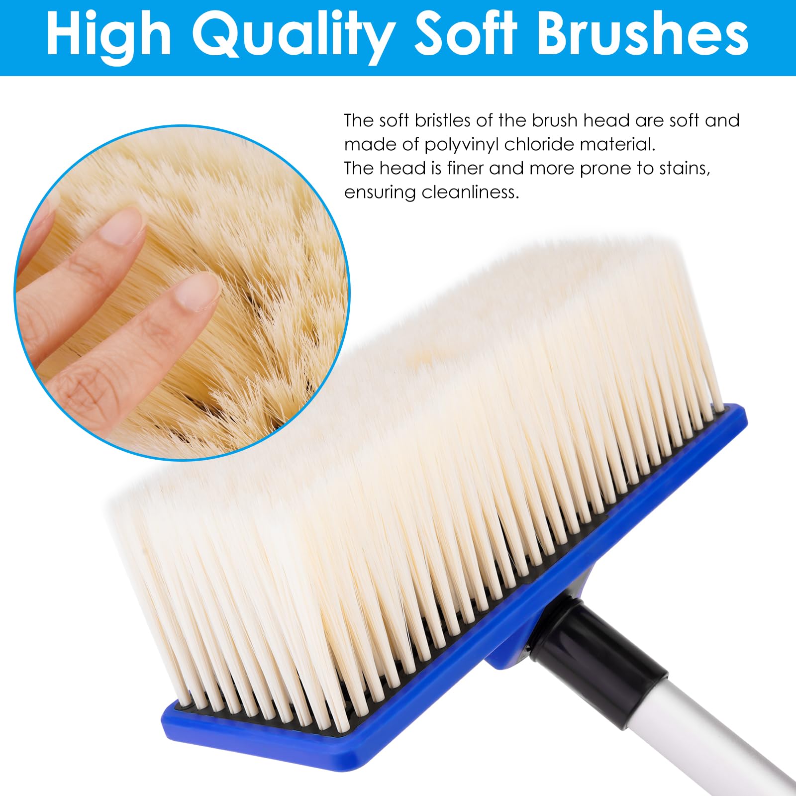 Spazzola Per Lavaggio Auto Con Attacco Acqua - Manico Telescopico 168cm Per Pulizia Facile - Foto 2