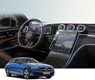 BIBIBO M-ercedes W206 / GLC X254 Navigation + Digital Cockpit Screen Protector for M-ercedes Benz C-Class W206 / GLC X254 2022-2025, Tempered Glass Screen Protector, 9H Glass Film