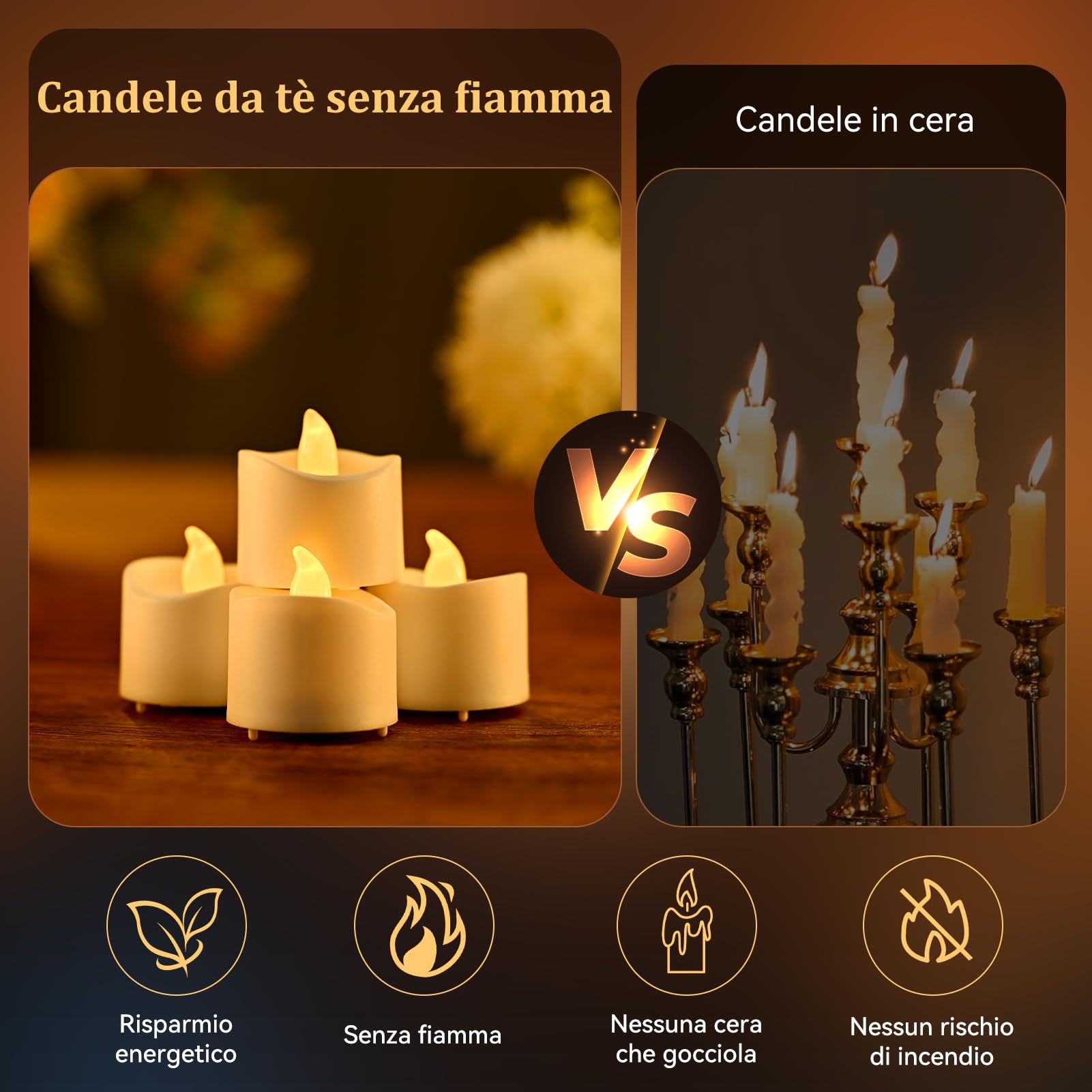 RaceGT 20 Candele LED con Timer e Telecomando, Candele LED senza Fiamma, Batterie Incluse, 2/4/6/8H Timer, Ideali per Natale, Matrimonio, Festa, Luci Bianco Caldo