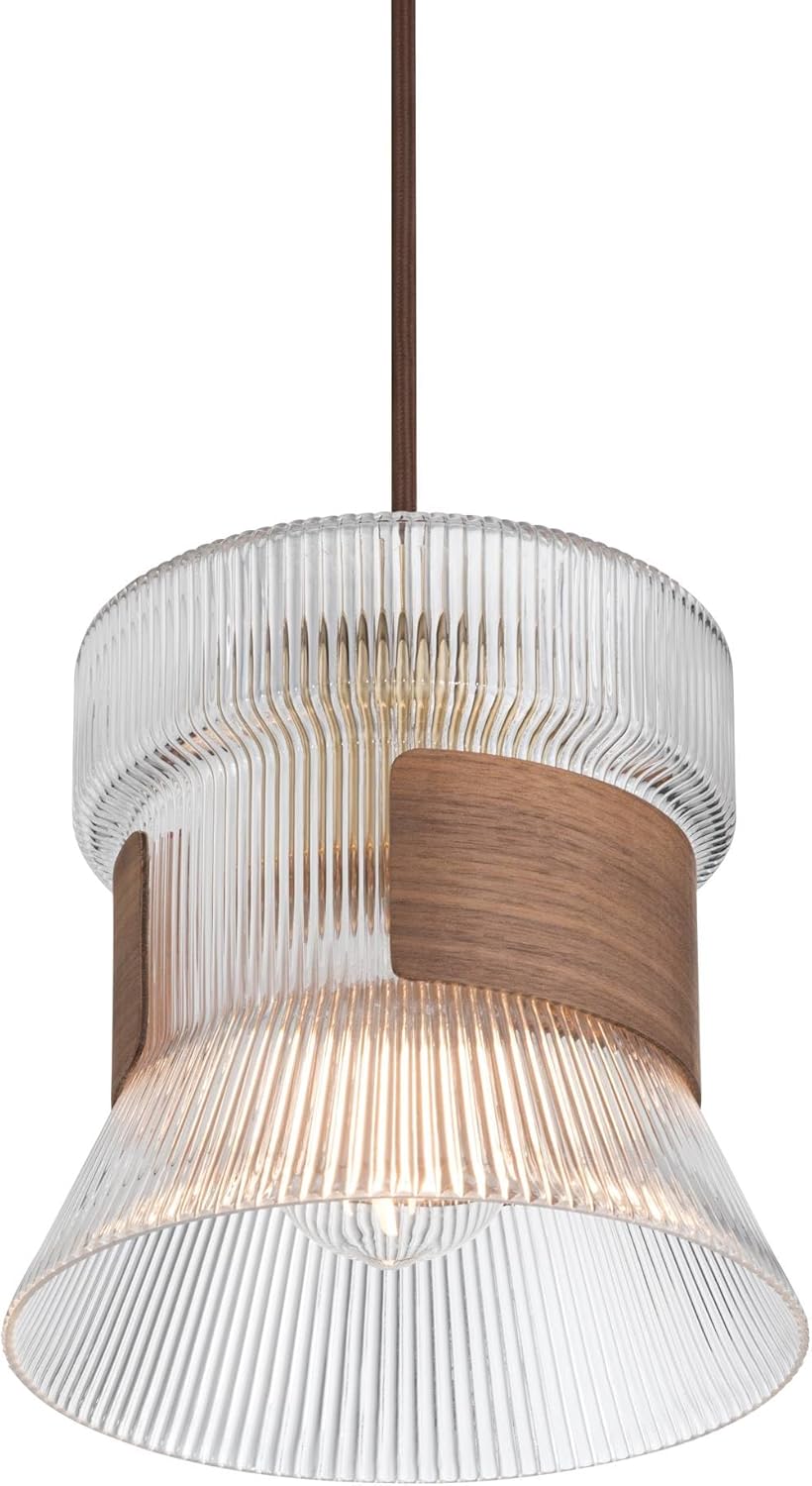 Possini Euro Design Possini Euro Carasco 7 1/2" Wide Wood and Gold Cottage Core Mini Pendant Light