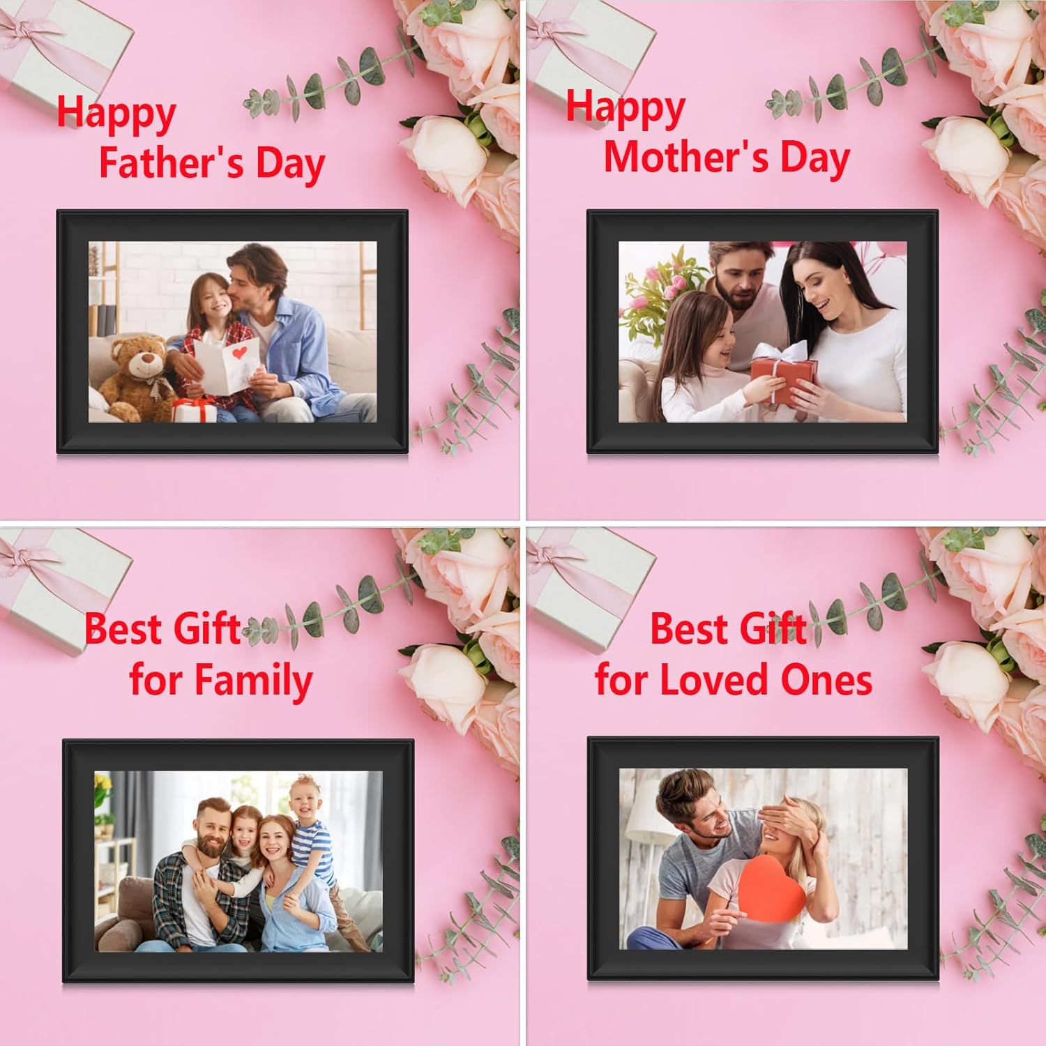 SSAWIFIFRAME Digital Picture Frame 32GB, 10.1 Inch WiFi Digital Photo Frame with 1280x800 IPS HD Touchscreen, USB/SD Card Auto-Rotate Wall Mountable, Easy Share Photos/Videos via App from Anywhere