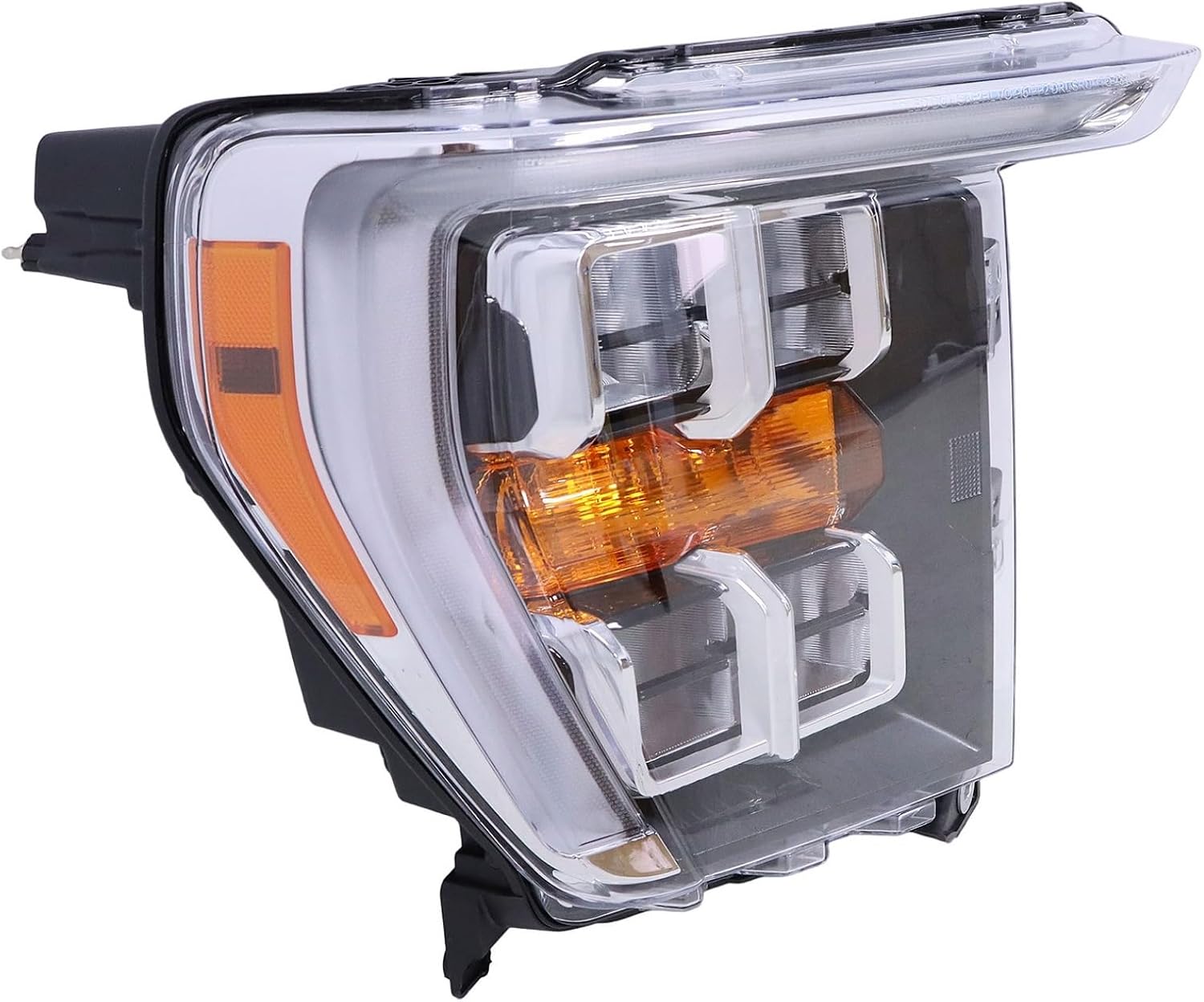 FZJDSD LED Headlight Assembly Compatible with Ford F150 2021-2023 Right Passenger Side Chrome Bezel w/o Adaptive NL3Z13008H ML3Z13008E FO2503415