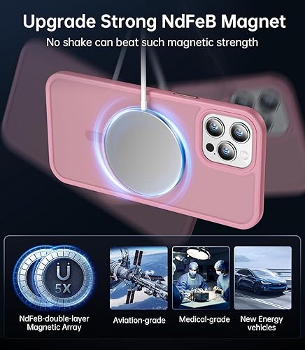 Miniatura 5 de Kocanasi Funda magnética para iPhone 13 Pro Max compatible con MagSafe probada en caídas de grado militar de 10 pies Funda delgada translúcida mate