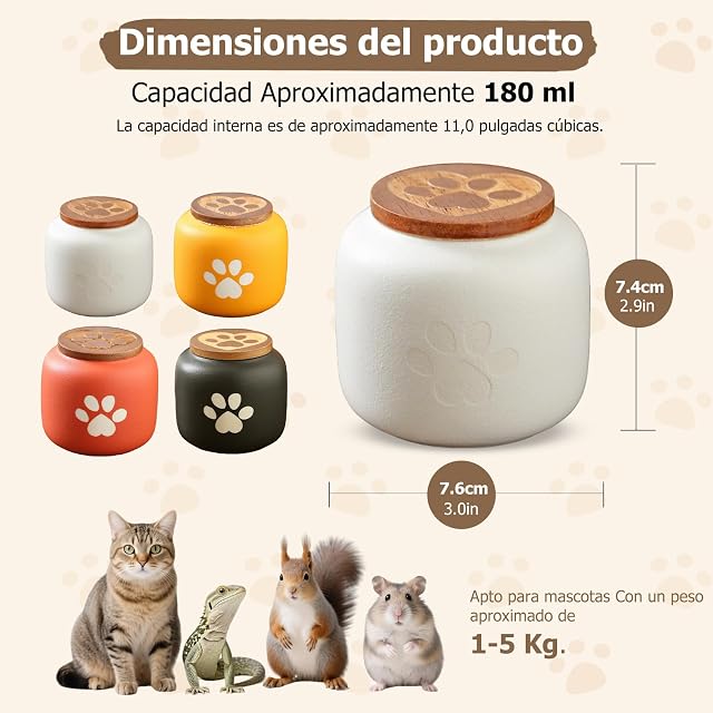 Foto 3 de 7 de PETCUTE Mini Urnas de Cremación para Cenizas de Perros y Gatos,Urnas de Mascotas para Cenizas de Perros,Urna…