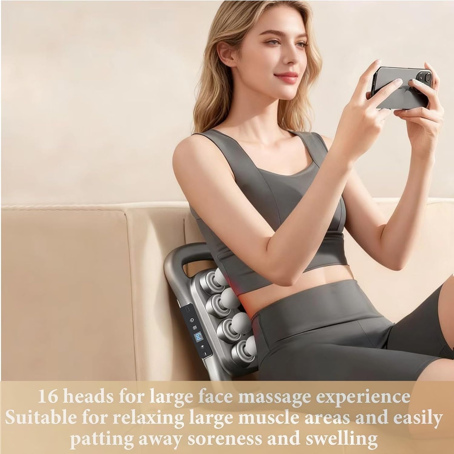 16 Head Massage Gun Deep Tissue, 16 Head Massager 9 Modes 9 Levels, Back Massager for Pain Relief Deep Tissue,Massager for Neck Head Shoulders Legs Foot, Body Muscle Massager Pain Relief - Image 6