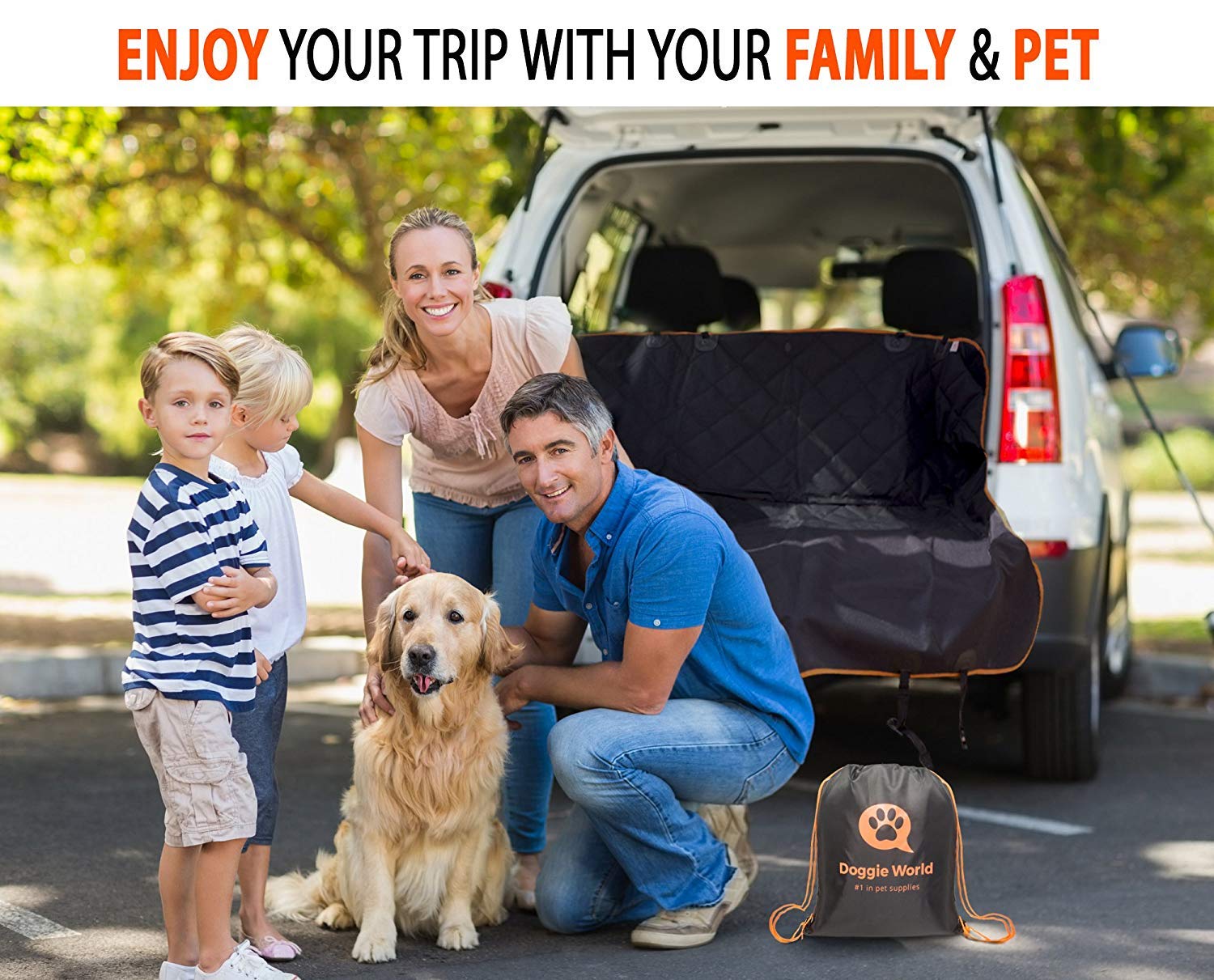 Doggie World Dog Car Seat Cover for Back Seat for XL Cars, SUVs & Trucks - Durable Car Cover Protector for Dogs, Nonslip Backseat Dog Hammock, Waterproof Scratchproof Protection Against Dirt, Pet Fur - image 2