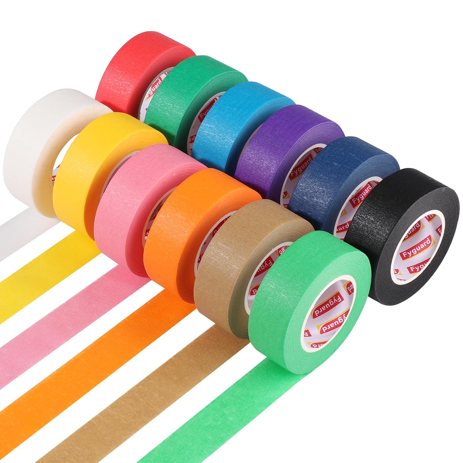 12 Rolls Colored Masking Tape I Inch × 240Yard Total Colored Painters Tape Rolls, Writable Removable Colorful Craft Tape for Kids Labeling Arts Crafts Classroom Decor, 23mm×20m×12Rolls