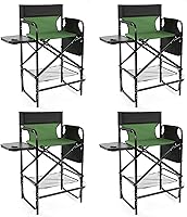 Vista 15 de Outvita Silla de Director de 26" de Altura con Asiento Plegable con Mesa Lateral y Bolsa de Almacenamiento, Soporte para 300 Libras, Silla Portátil