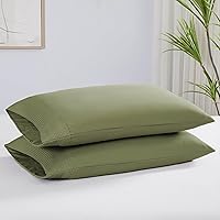 Vista 76 de Southshore Fine Linens® - Vilano® Springs - Par de fundas de almohada plisadas, color verde azulado, estándar (Queen)
