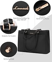LOVEVOOK 15.6 Colos Laptop Táska Női Elegáns Üzleti Válltáska Fekete - 15,6 Zoll, Black 9