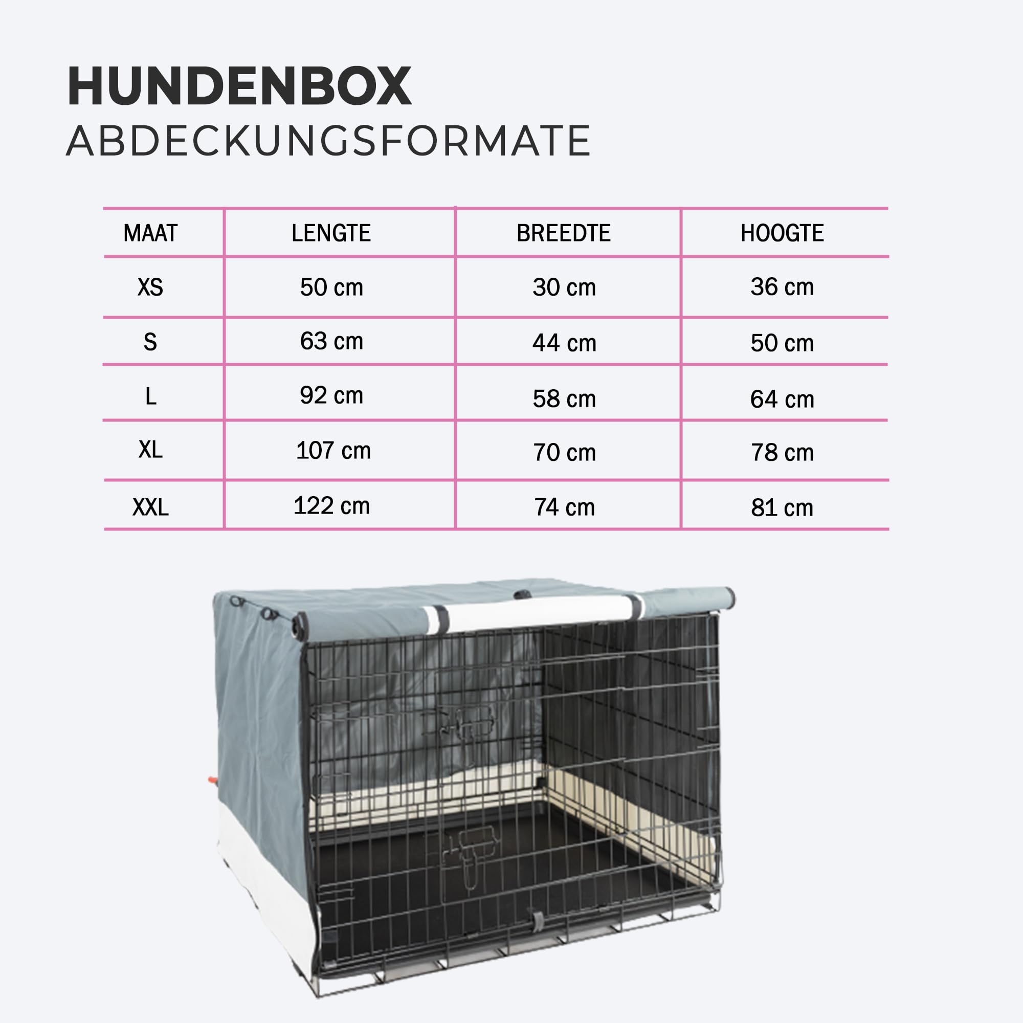 MaxxPet Copertura per Gabbia per Cani - per Box per Cani - Copertura della Gabbia per Cani - Dog Crate Cover - Copertura Impermeabile per Cuccia per Animali Domestici – 78x48x56 cm - Nero