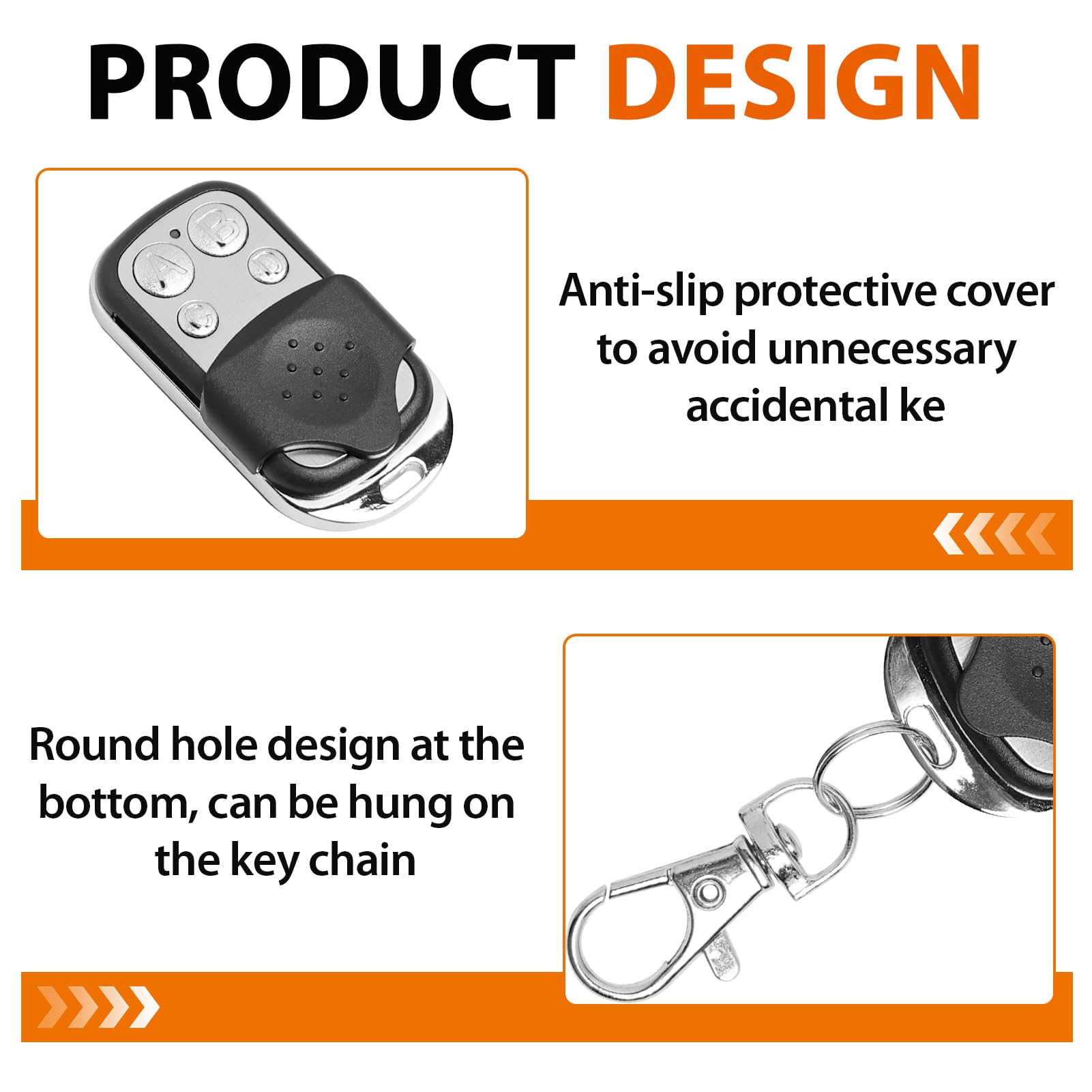 SMCEHEYA 3 pcs Universal Garage Door Opener Remote 433mhz Electric Gate Fob Universal Cloning Wireless Alarm Remote Control Key Fob for Car Garage Door Gate Universal Garage Door Opener Remote Cloning - Image 3