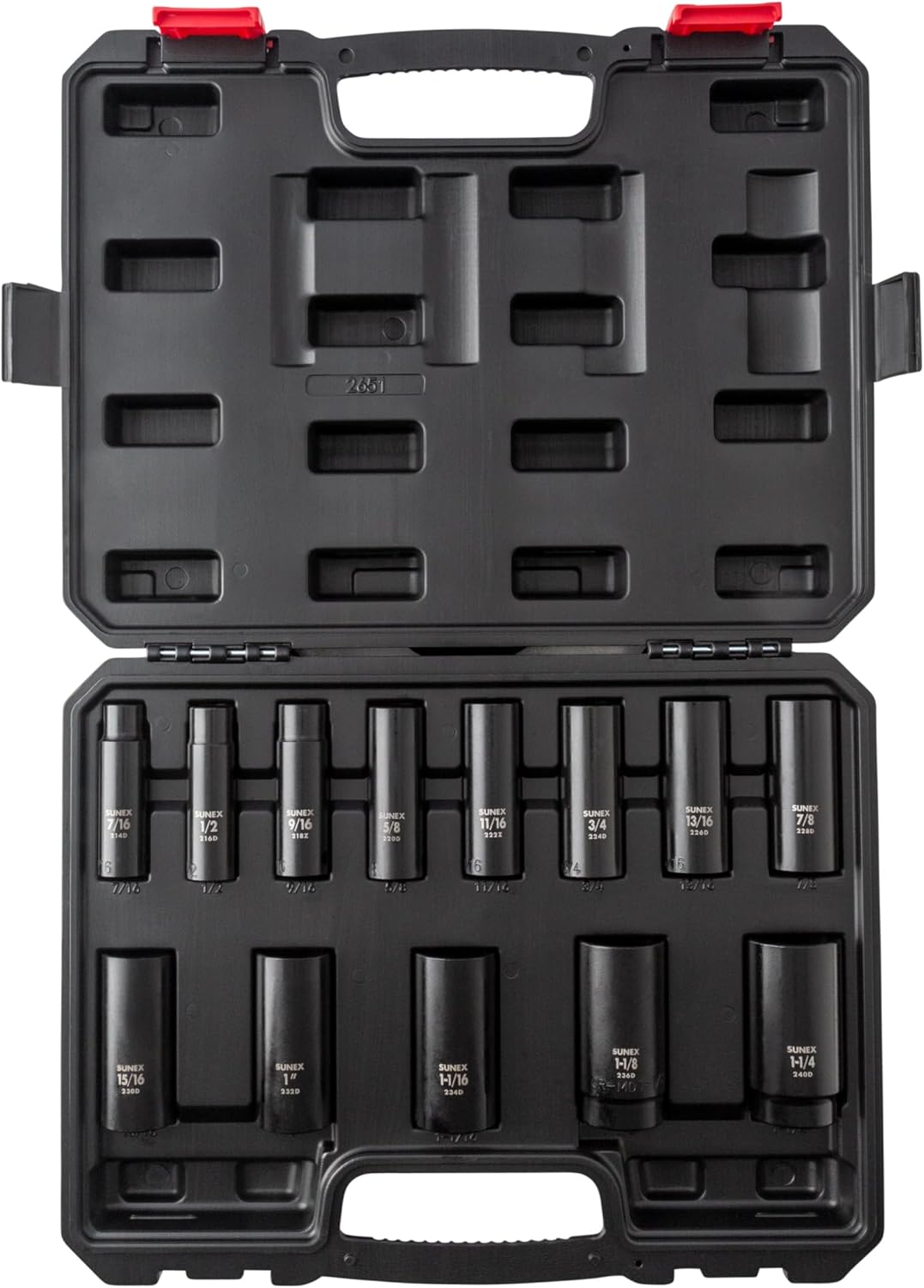 Sunex 2651 1/2-Inch Drive Standard SAE Impact Socket Set, 13 Piece