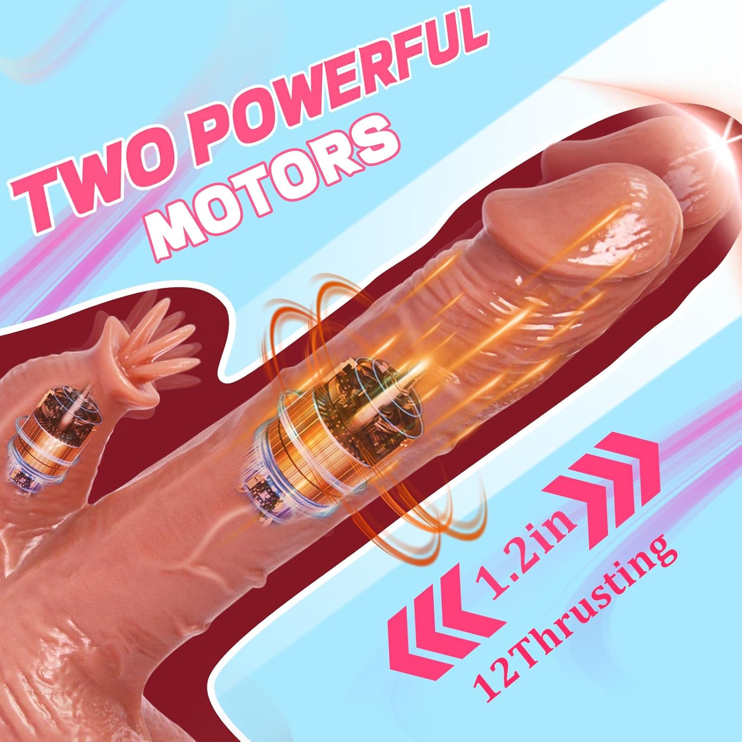 9'' Thrusting Dildo Vibrator Realistic Vibrating Licking Dildo for Women Adult Sex Toy 12 Thrusting& Licking& Vibration Modes & Heating Silicone Telescopic G-Spot Clitoral Stimulation