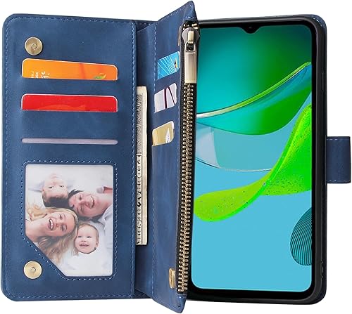 Miniatura 5 de Asuwish Funda compatible con Motorola Moto E13 y protector de pantalla de vidrio templado, funda de cuero con tapa para tarjetero, accesorios para