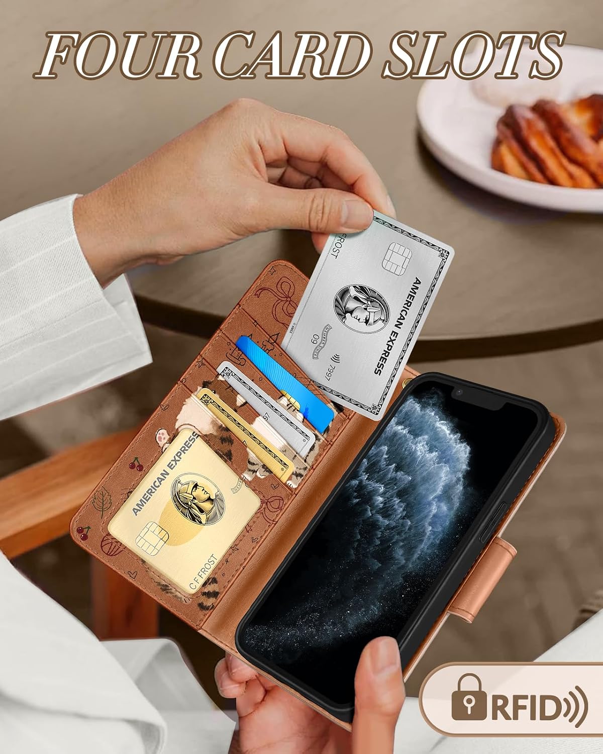 Toycamp for iPhone 11 Pro Wallet Case, Leather Flip Cover, Music Cat image 4