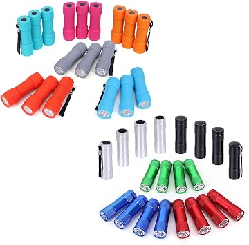 FASTPRO 38-Pack Flashlight Set,9-LED Mini Flashlight and 100 Lumen Super Bright Aluminum LED Flashlights,Perfect For Class Teaching, Camping, Wedding Favor