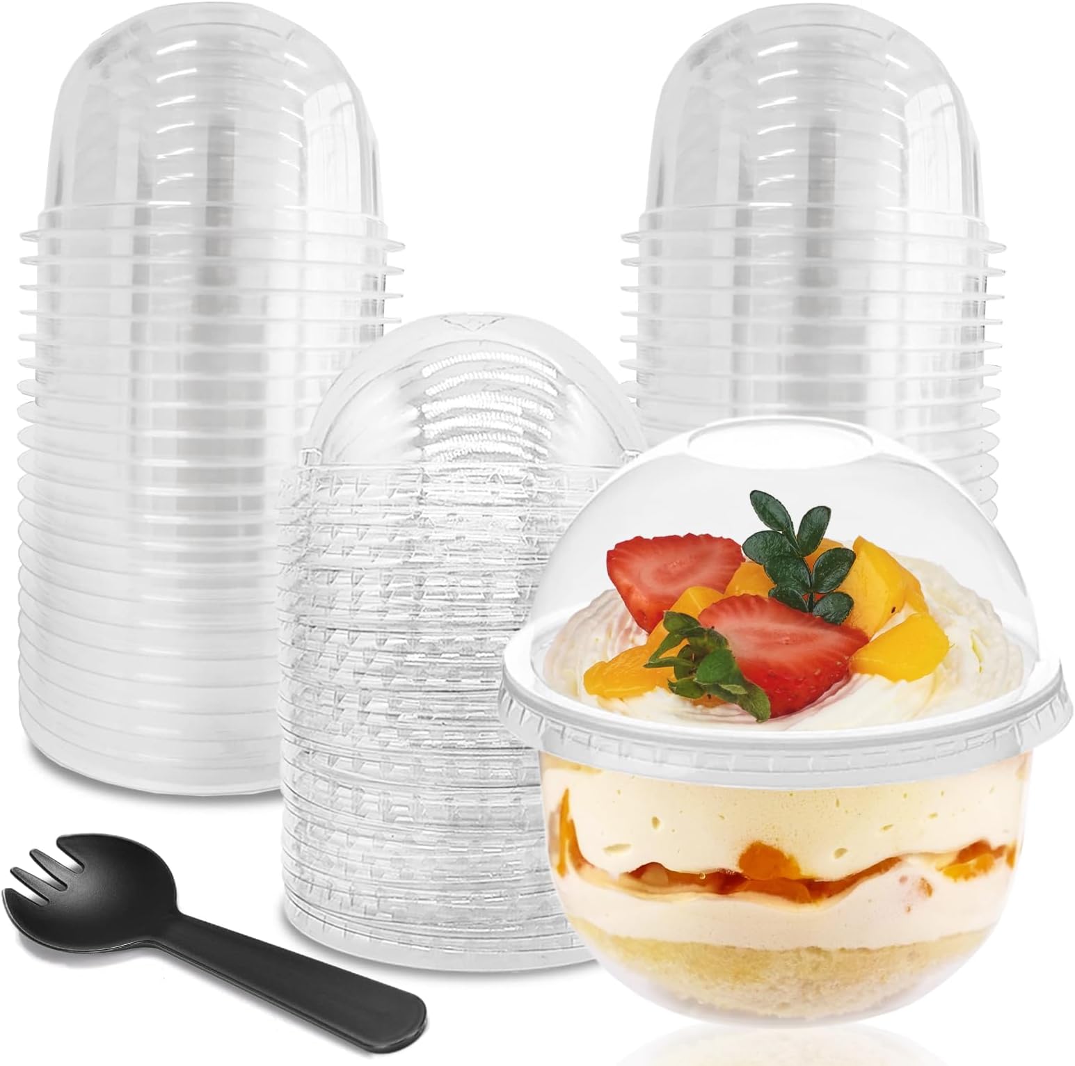 Amazon.com: Juvale 50 Pack 8 oz Clear Plastic Cups with Dome Lids for ...